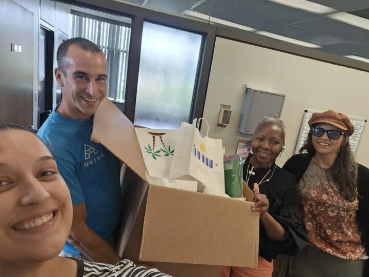 Quartersawn team delivering gifts during Avivo volunteer event