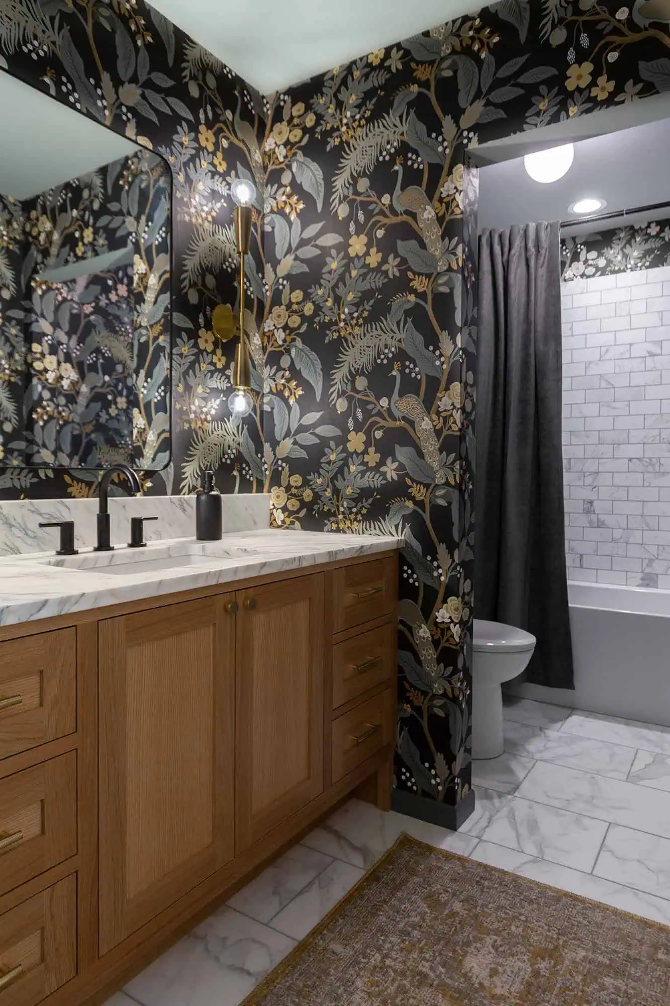 Wallpaper: The Accent Every Powder Room Desires 4 Botanical Powder Room Wallpaper