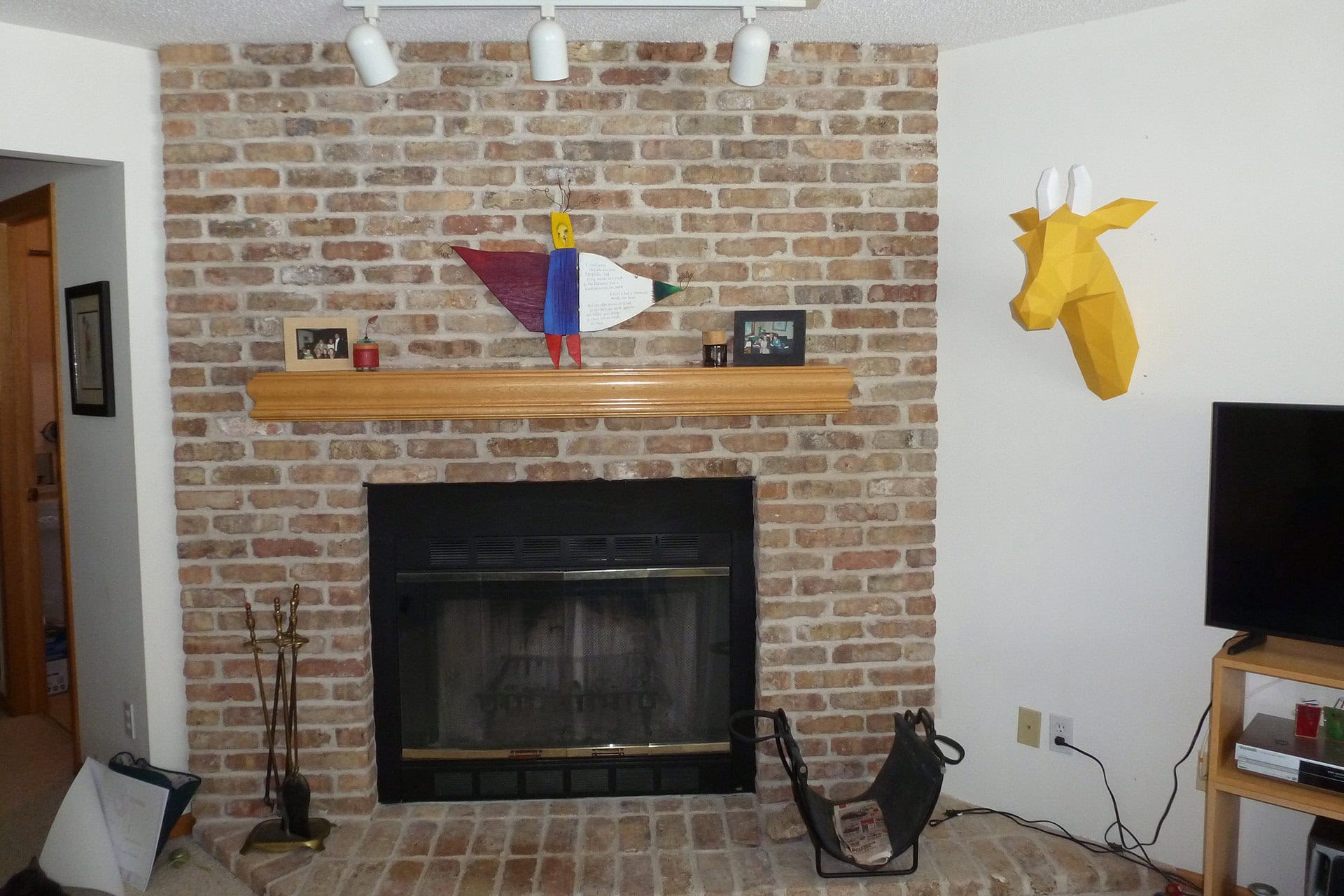 Before fireplace in Edina, MN