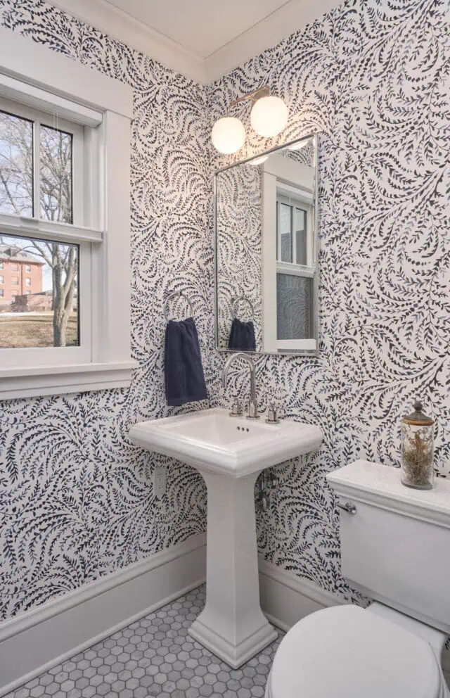 Wallpaper: The Accent Every Powder Room Desires - Quartersawn Design Build
