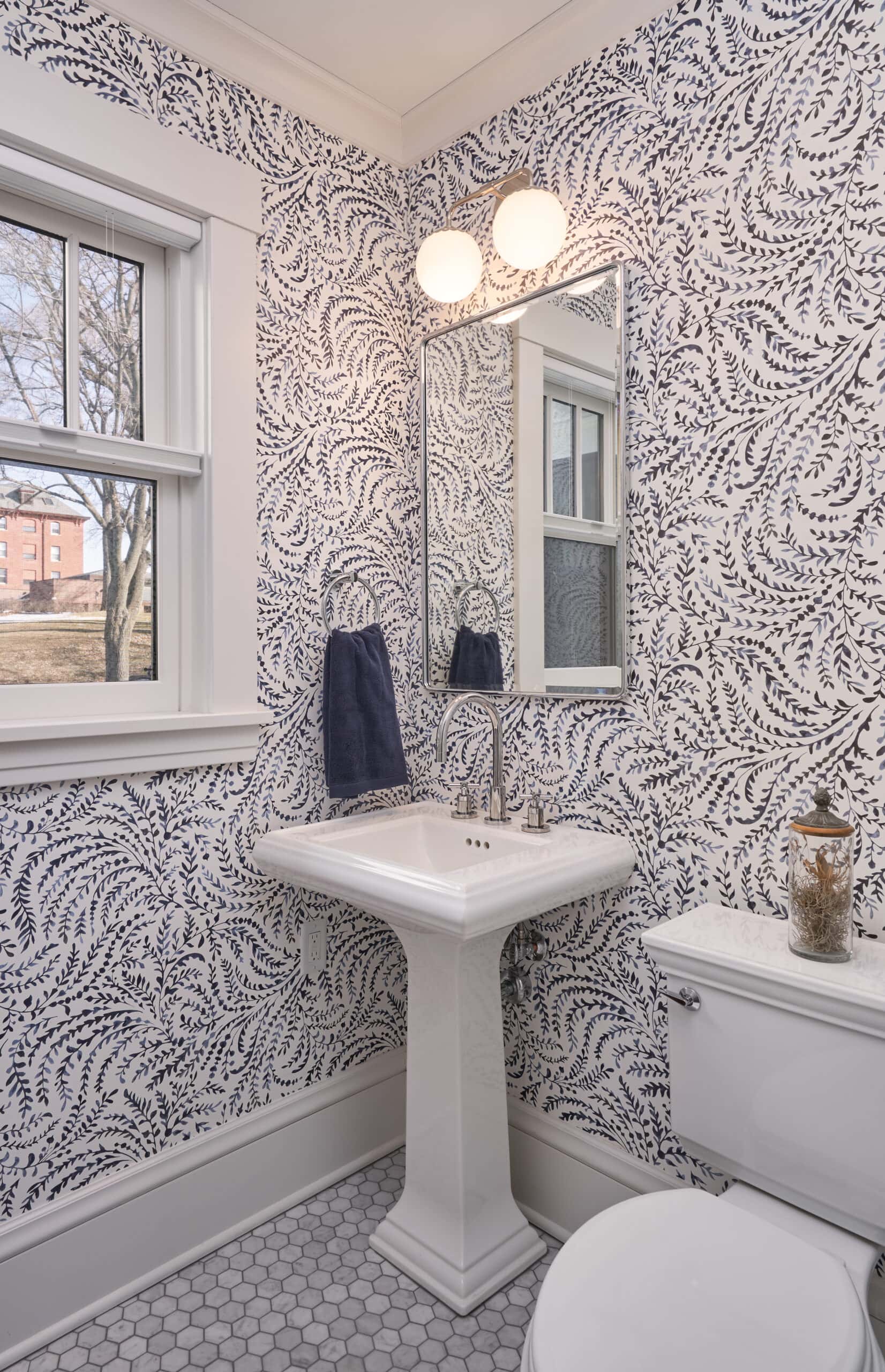 Wallpaper: The Accent Every Powder Room Desires 3 Hand-Painted Powder Room Wallpaper
