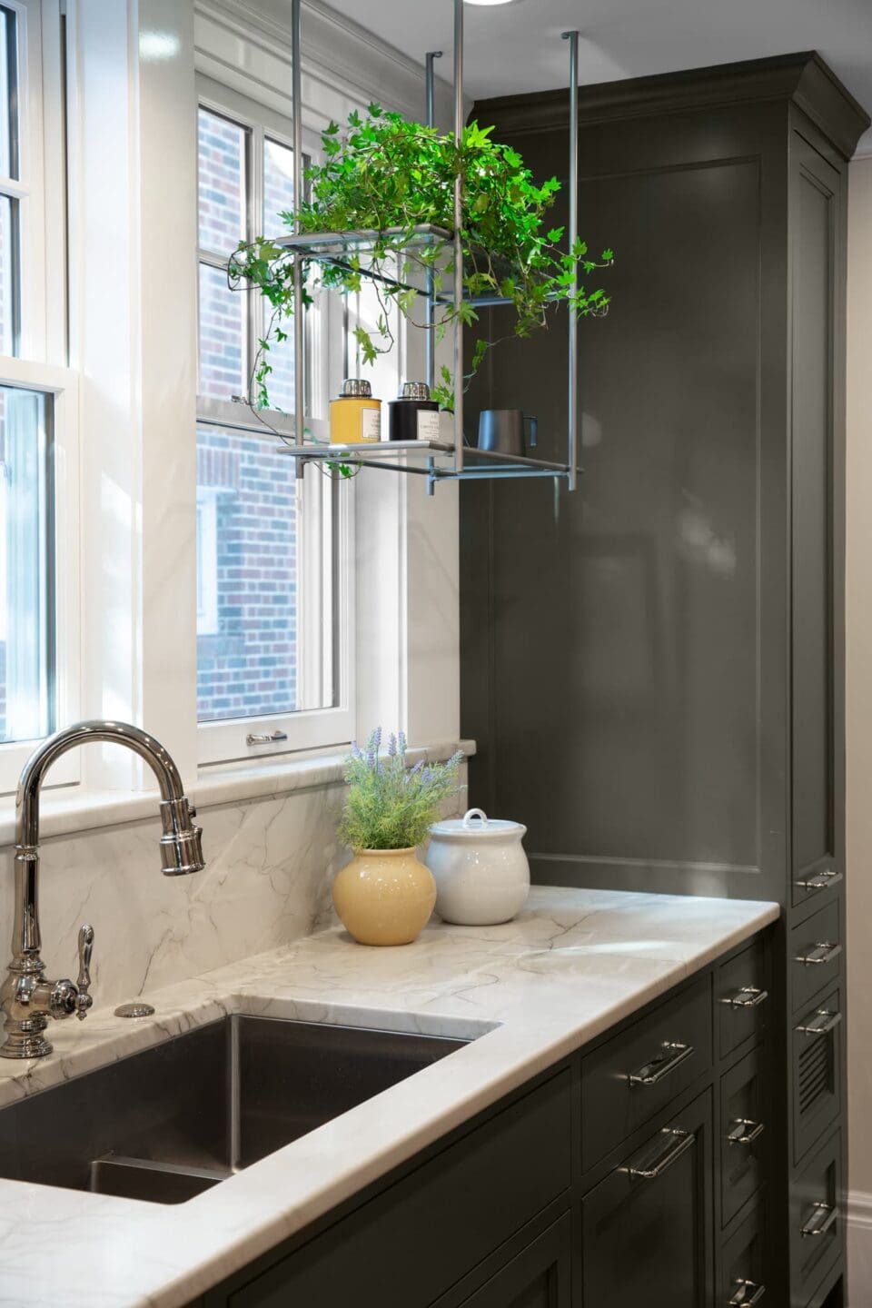 Open Shelving for Plants in St. Paul Remodel