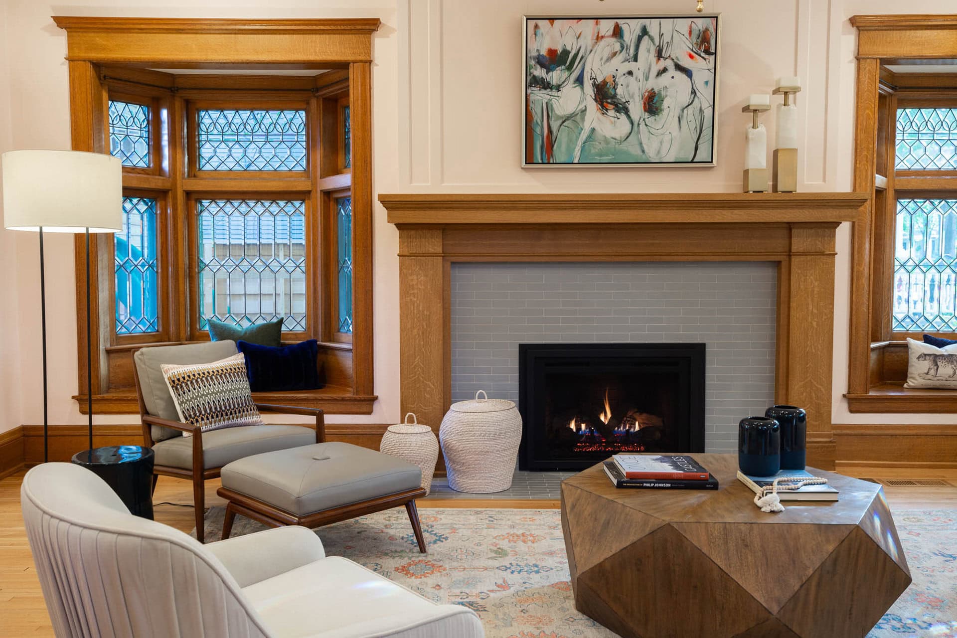 Porcelain Tile Fireplace Surround in Summit Hill, St. Paul MN