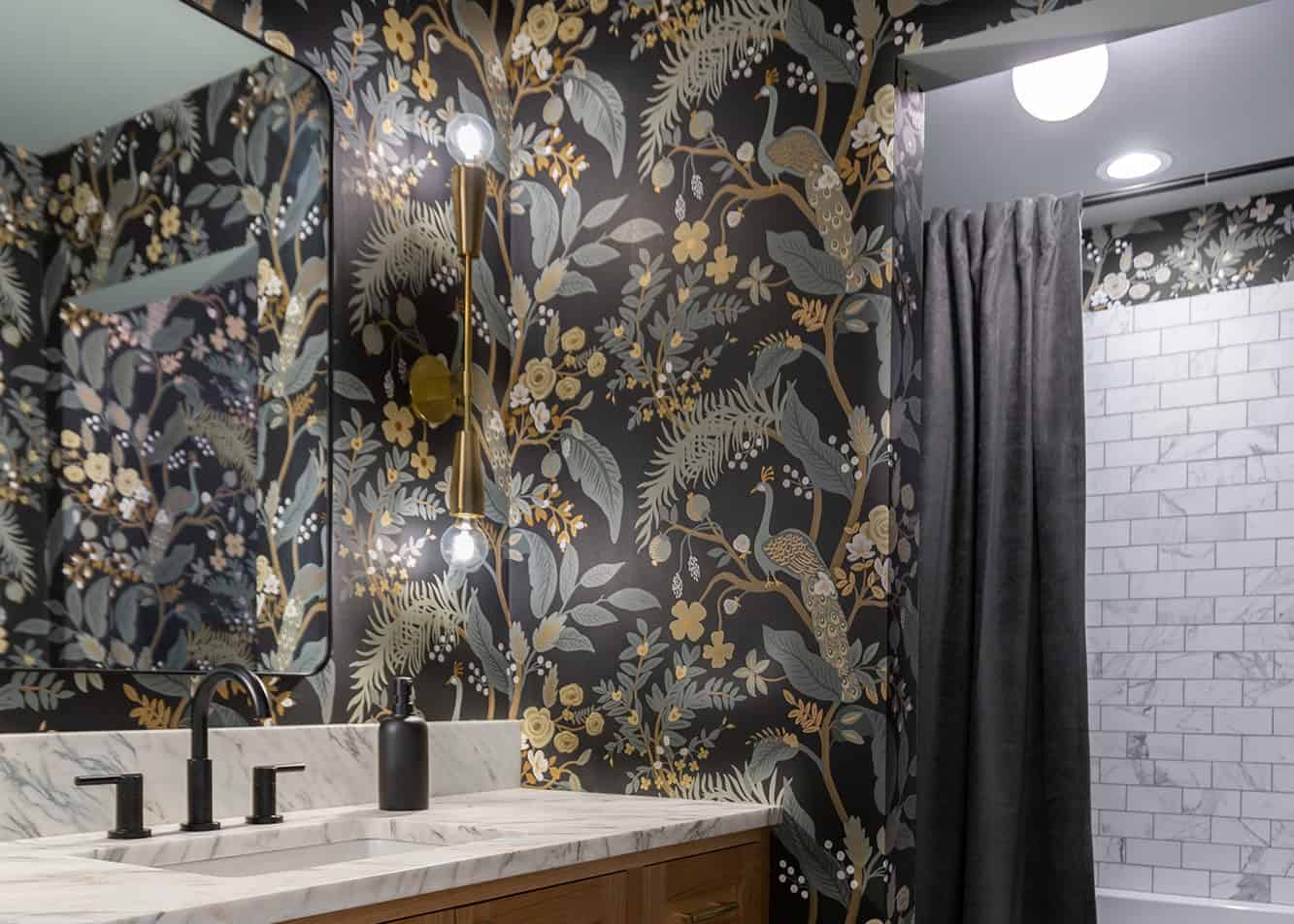 Wallpaper: The Accent Every Powder Room Desires - Quartersawn Design Build