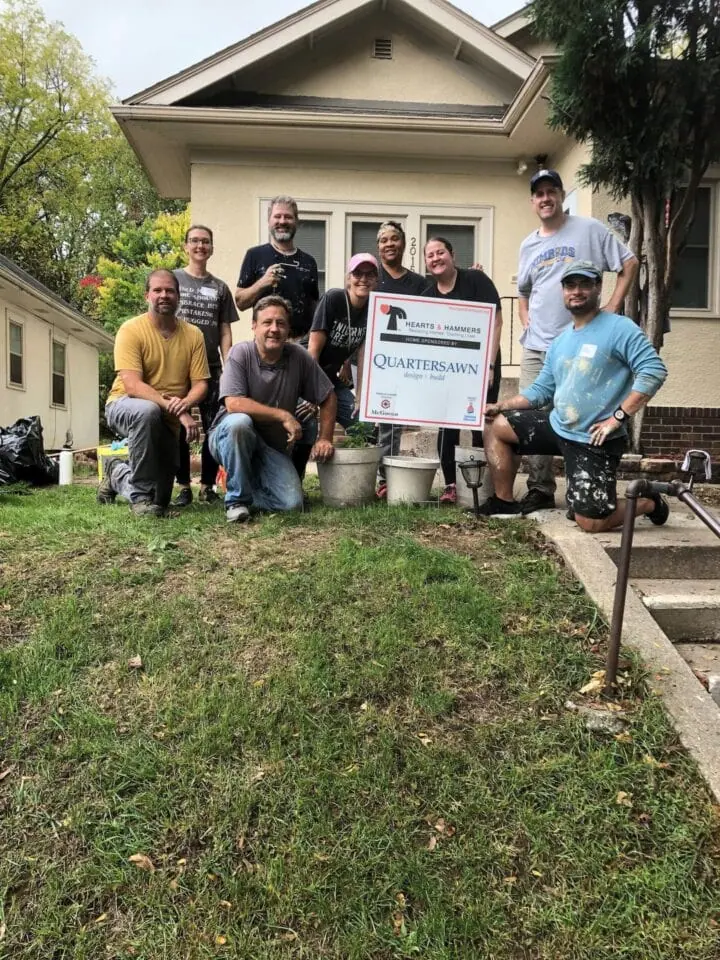 Quartersawn staff volunteering for Hearts & Hammers