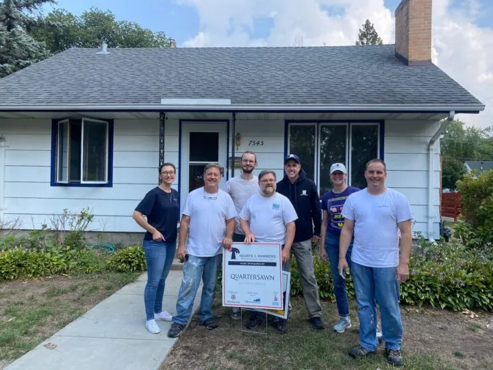 Quartersawn staff volunteering for Hearts & Hammers